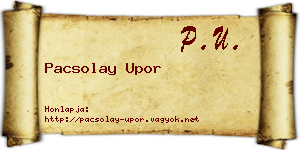 Pacsolay Upor névjegykártya
